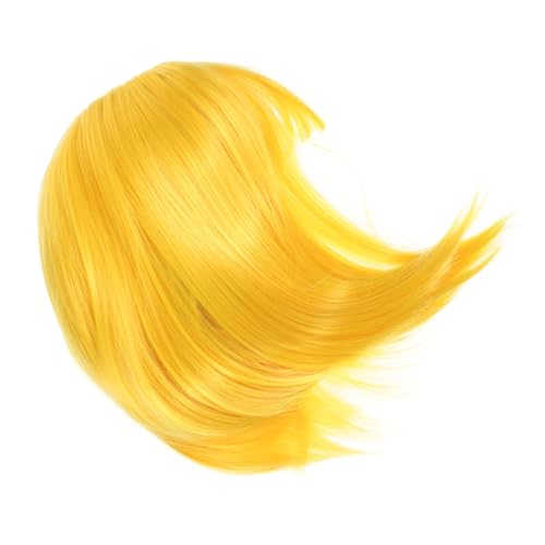 CONGARTENO Kurze Gerade Perücke Damen Lemon Gelb Synthetische Hitzebeständige Fasern für Party Cosplay Alltag Modischer Kopfschmuck von CONGARTENO