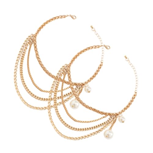 CONGARTENO Lässige Schuhketten mit Quasten Verstellbare Ankle Chain aus Metall Modischer Schmuck für Damenboots und High Heels Mehrlagig Goldfarben Stylische Schuhdekoration von CONGARTENO