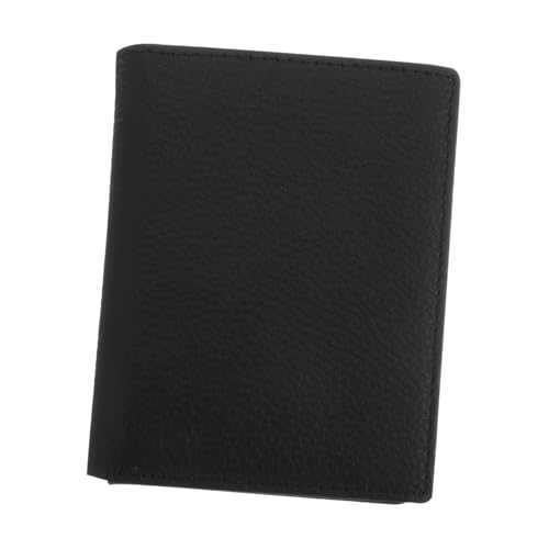 CONGARTENO Leder Kartenetui mit Multi fächern Kreditkartenhalter und Ausweishülle Schlanke Fahrzeugschein Hülle in Schwarz Großes Fassungsvermögen Unbedruckt Vielseitig für Damen und Männer von CONGARTENO