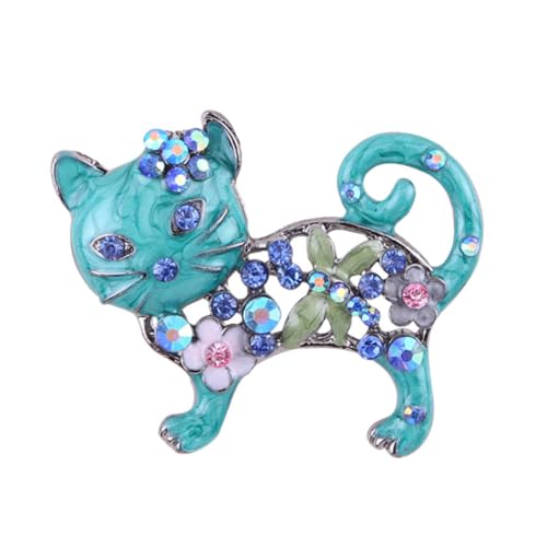 CONGARTENO Legierung Katzenbrosche Tropfen emaille Kreativer Anstecker Damen Party Schmuck für Kleider Jacken Mäntel Zubehör von CONGARTENO