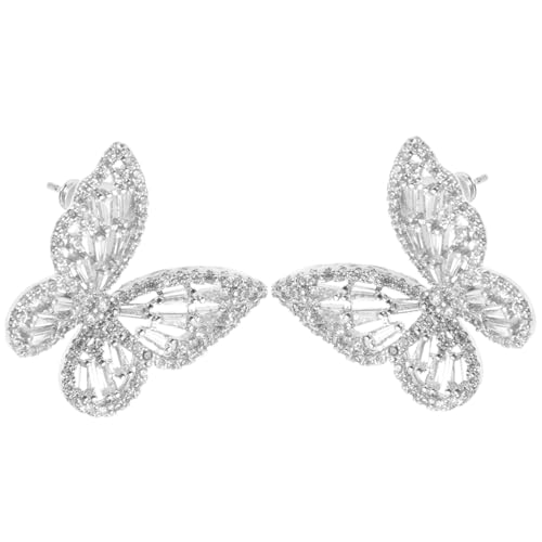 CONGARTENO Leichte Metall ohrstecker mit Zirkonia Schmetterling Modische Statement ohrringe für Damen Filigrane Langlebige Ohrschmuck Vielseitig Kombinierbar für Frauen von CONGARTENO