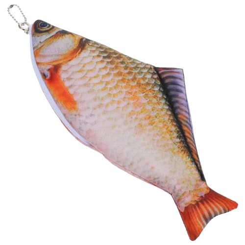 CONGARTENO Lustiges Fischförmiges Federmäppchen mit Reißverschluss Realistisches Fisch Design Stiftetasche Vielseitig als Mäppchen Kosmetiktasche Münzbeutel für Schüler und Mädchen Kreatives von CONGARTENO