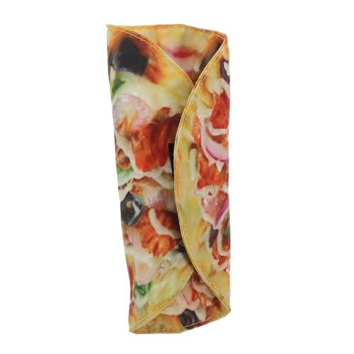 CONGARTENO Lustiges Pizza Stifteetui aus Canvas Realistische Gerolltes Federmäppchen Stifteköcher Organizer Geräumig für Schreibwaren für Schule und Büro von CONGARTENO