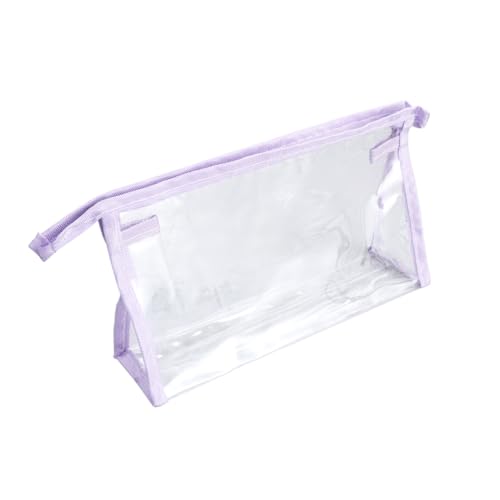 CONGARTENO Durchsichtige Kosmetiktasche Für Damen Transparente Make-up-Tasche Kulturtasche Mit Reißverschluss Organizer Für Reisen Und Camping Violett von CONGARTENO