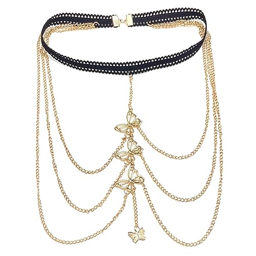 CONGARTENO Mehrschichtige Bein Kette mit Elastischem Design Goldfarbene Körperkette für Damen Modisches Schmuckzubehör für Partys Strand und Romantische Anlässe Stilvolle Beinkette mit von CONGARTENO