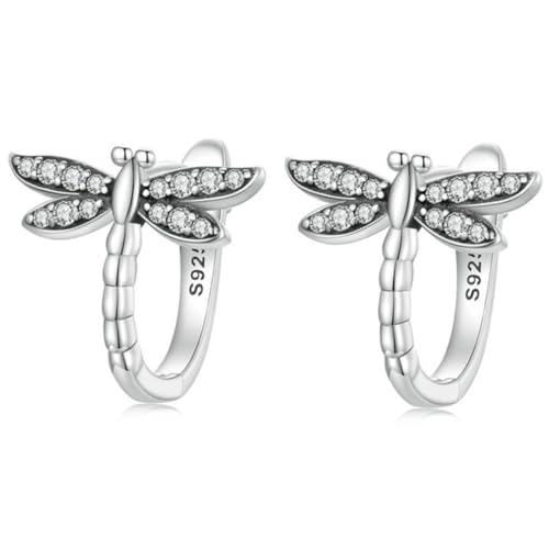 CONGARTENO Minimalistische Libellen ohrstecker aus Sterling Silber Kleine Stilvolle Ohrhänger Hautfreundlich Nickelfrei zu Weihnachten Geburtstag und Valentinstag von CONGARTENO