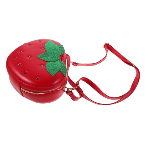 CONGARTENO Mit Trips Trendiger Schulterform Erdbeere Für Schöne Tägliche Und Geformte Handtasche Geldbörse Münzriemen Geldbörse Kurze Pu Aufbewahrung In Fruchtform von CONGARTENO