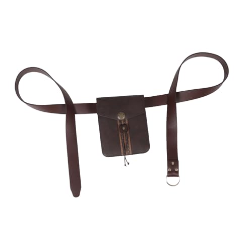 CONGARTENO Mittelalterlicher Renaissance Gürtel mit Vintage Ledertasche Strapazierfähige Hüfttasche für Herren Outdoor Accessoire für LARP Festival Wandern und Radfahren Teiliges von CONGARTENO
