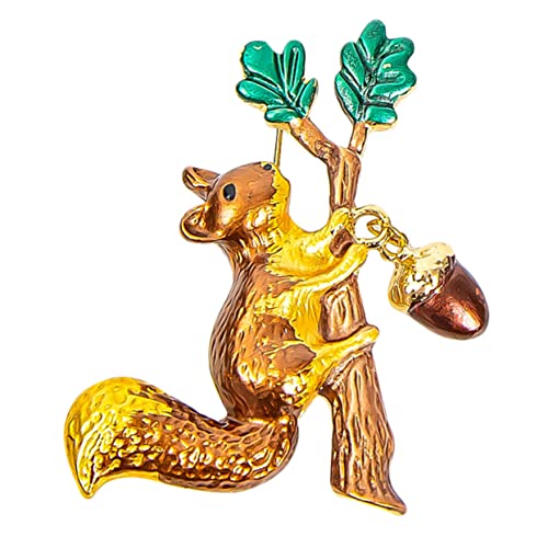 CONGARTENO Modische Cartoon Eichhörnchen Brosche aus Legierung Kreative Anstecknadel für Kleidung Vielseitiges Accessoire für Pullover Kleider Schals und Hemden Geschenk für Familie und von CONGARTENO
