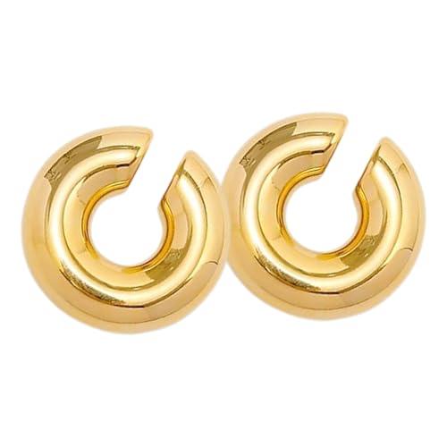 CONGARTENO Modische Clip Ohrringe Damen Leicht Ohrklemme Edelstahl Goldfarben Mädchen Ear Cuff Komfortabel Elegant Für Alltag Party Valentinstag von CONGARTENO