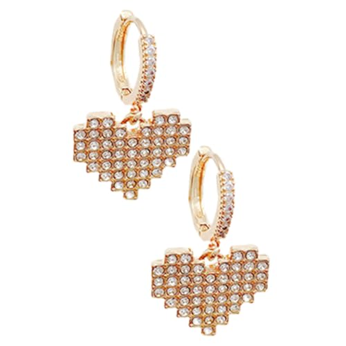 CONGARTENO Modische Damen Ohrhänger Herzform Ohrringe mit Funkelnden Kristallen Leicht und Langlebig für Alltag und Party Schmuck Geschenkidee von CONGARTENO