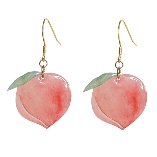 CONGARTENO Modische Damen Ohrstecker Tropfen ohrringe aus Acryl Leichte Pfirsich form Kreativer Schmuck für Frauen Originelles Accessoire für Alltag und Party Stylische Ohranhänger von CONGARTENO