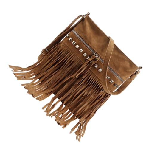 CONGARTENO Modische Damen Umhängetasche aus Premium Velours mit Reißverschluss Tassel Design Mittlerer Kapazität Verstellbarem Schultergurt Vielseitig als Single oder Crossbody Bag für von CONGARTENO