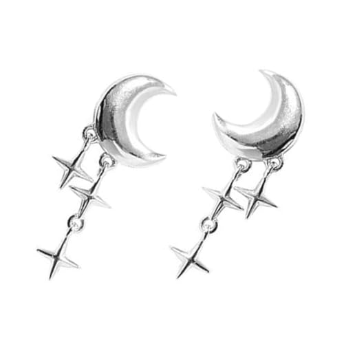 CONGARTENO Mond und Stern Ohrringe aus Silber Leichte Damen Ohrhänger mit Tassel Design Modischer Schmuck für Alltag und Besondere Anlässe Eleganter Damenschmuck von CONGARTENO