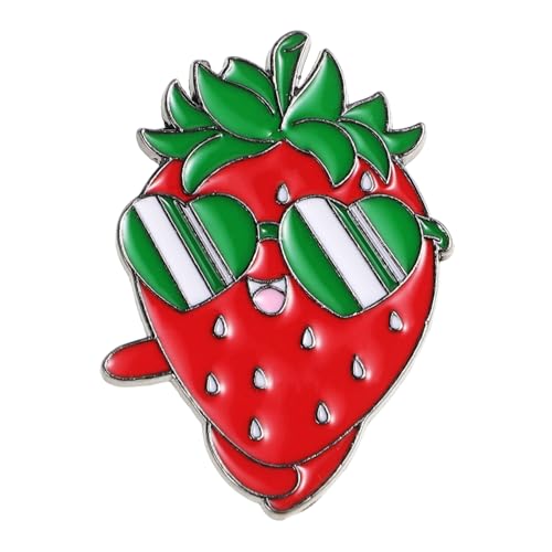 CONGARTENO Niedliche Erdbeer Emaille Brosche Metall Anstecknadel Cartoon Obst Design Leicht Für Rucksäcke Jacken Hüte Studenten Zubehör von CONGARTENO