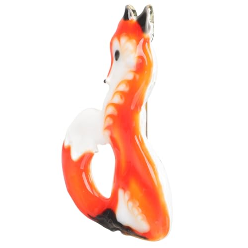 CONGARTENO Niedliche Orangefarbene Fuchs Brosche Pin Dekorative Tier Anstecknadel für Kleidung Jacken Mäntel Rucksäcke Vielseitiger Damen Schmuck als Modisches Accessoire und Geschenkidee von CONGARTENO
