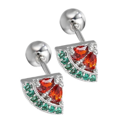CONGARTENO Wassermelonen Ohrstecker Aus Reinem Silber Ästhetische Damenohrringe Minimalistische Ohrringe Für Verschiedene Anlässe Leichter Ohrschmuck Für Frauen von CONGARTENO
