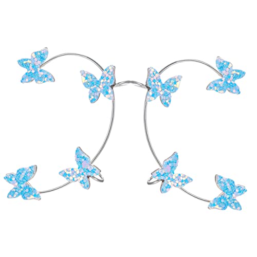 CONGARTENO Ohrringe Damen Ohrclips Non Piercing Ohrklemme Modisch Elegant Blau Ohrschmuck für Frauen und Mädchen Alltag Hochzeit von CONGARTENO