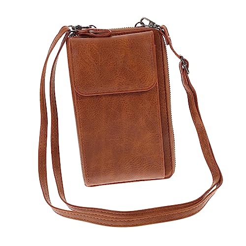CONGARTENO PU Damen Umhängetasche Verstellbar Vielseitige Handytasche und Kartenetui Leichte Mode Schultertasche Braun für Alltag und Freizeit von CONGARTENO