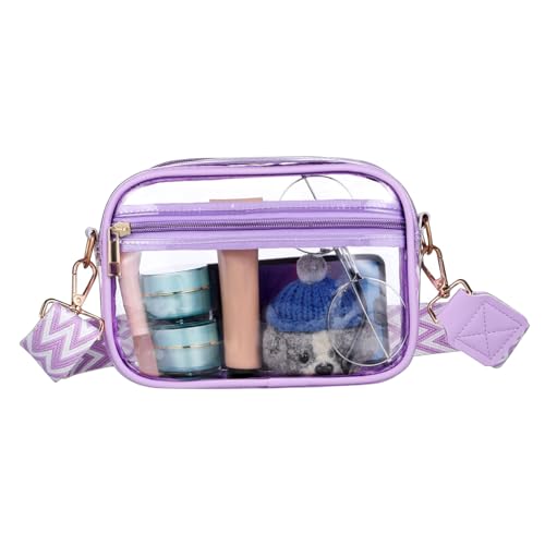 CONGARTENO PVC Crossbody Bag Transparent Schultertasche für Damen Wasserabweisend Multifunktionale Umhängetasche mit Mehreren Fächern Große Kapazität Geeignet für Sport Reisen und Alltag von CONGARTENO