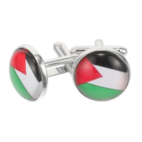 CONGARTENO Palästina Flagge Manschettenknöpfe Herren Stilvoll Einzigartig Hemd Accessoire Hochzeit Business von CONGARTENO