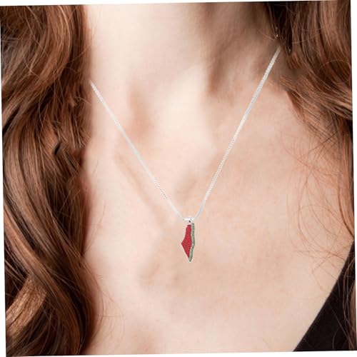 CONGARTENO Palästina Wassermelonen Anhänger Halskette Teiliges Gold Silber Leichte Kreative Kette für Männer Frauen Vielseitiger Frucht Schmuck für Alltag und von CONGARTENO