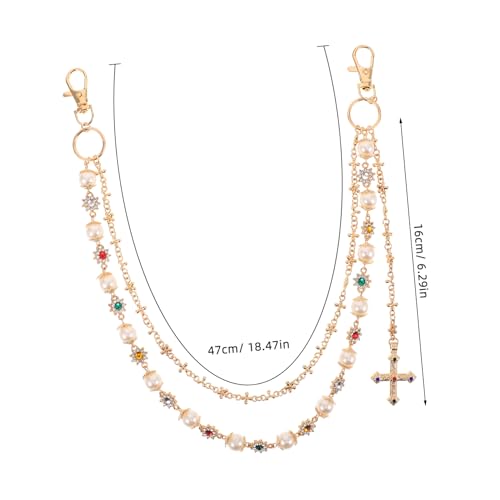 CONGARTENO Pants Chain für Herren mit Kreuzanhänger Modisches Jeans Accessoire Leichte Metallkette Vielseitig Tragbar für Sommer Festivals Partys und Lässigen Streetstyle von CONGARTENO