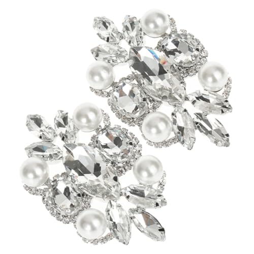 CONGARTENO Perlen und Strass Schuhclips Damen Hochzeitsschmuck Schuhaccessoires für Pumps Leichtes Design mit Funkelnden Perlen Dekorative Brautschuh Deko von CONGARTENO