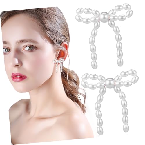 CONGARTENO Perlenohrringe Damen Schleifen Design Hängende Ohrhänger Leicht Alltags Schmuck von CONGARTENO
