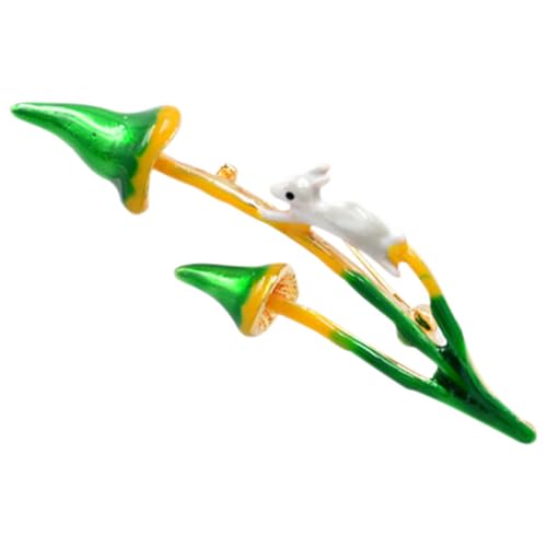 CONGARTENO Pilz Hasen Emaille Brosche Damen Anstecknadel mit Stabilem Verschluss Modisches Accessoire für Kleidung und Revers Langlebig und Fein Gearbeitet als von CONGARTENO
