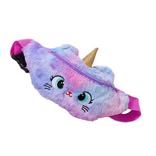 CONGARTENO Plüsch Hüfttasche Einhorn Motiv Flauschig Leicht Umhängetasche Für Kleine Gegenstände Schlüssel Handy Münzen Jungen Mädchen von CONGARTENO