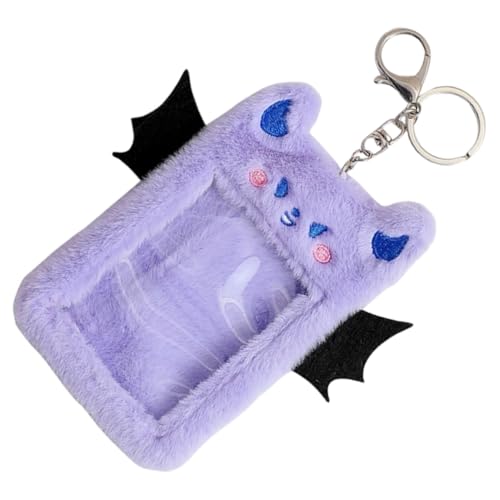 CONGARTENO Plüsch Kartenhalter mit Flügeln Weicher Ausweishalter aus Plüsch Leichter und Strapazierfähiger Ausweishülle Wiederverwendbar für Schüler Mitarbeiter und Fans als Schutz für Bus von CONGARTENO