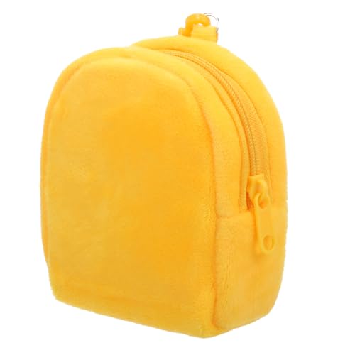 CONGARTENO Plüsch Kleingeldbörse Candy Farben Kleine Aufbewahrungstasche Schlüsselanhänger Rucksack Mäppchen Reise Organizer Ohrhörer Etui Gelb von CONGARTENO