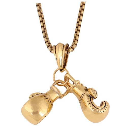 CONGARTENO Punk Boxhandschuh Anhänger Halskette Vintage Stil Doppelboxhandschuhe Schmuck für Damen Herren Modisches Accessoire von CONGARTENO