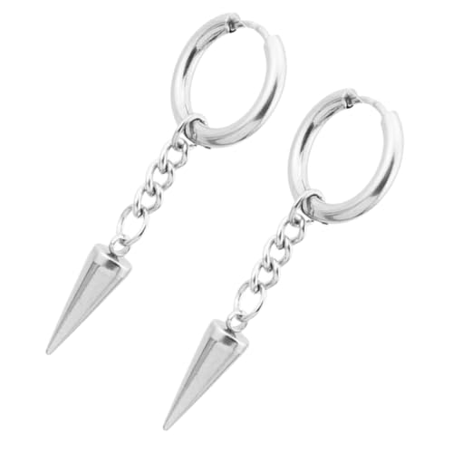 CONGARTENO Punk Creolen Ohrringe Damen Edelstahl Rivet Spike Tropfen Ohrschmuck Minimalistisch Chic Alltag Vintage von CONGARTENO