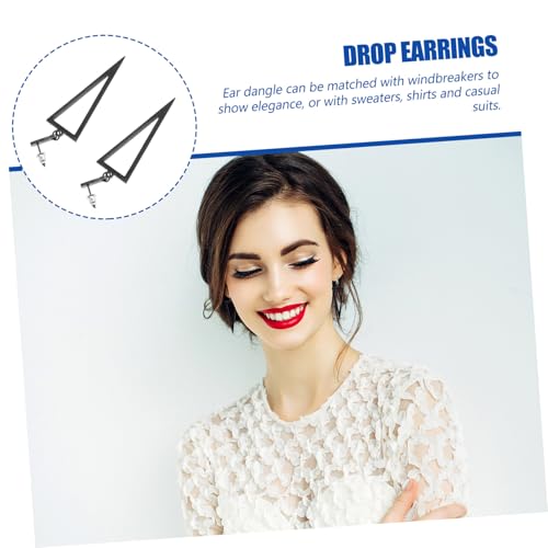 CONGARTENO Punk Schwarze Dreieck Ohrringe Drop Dangle Ohrschmuck Damen Einfache Metall Ohrhänger Alltag Party Valentinstag Schmuck von CONGARTENO