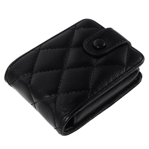 CONGARTENO Quilted Make-up Tasche Damen Mini Kosmetiktasche mit Spiegel Leichte PU Reiseetui Tragbar und Robust Eleganter Lippenstift Beutel für Outdoor und Alltag Schwarz von CONGARTENO