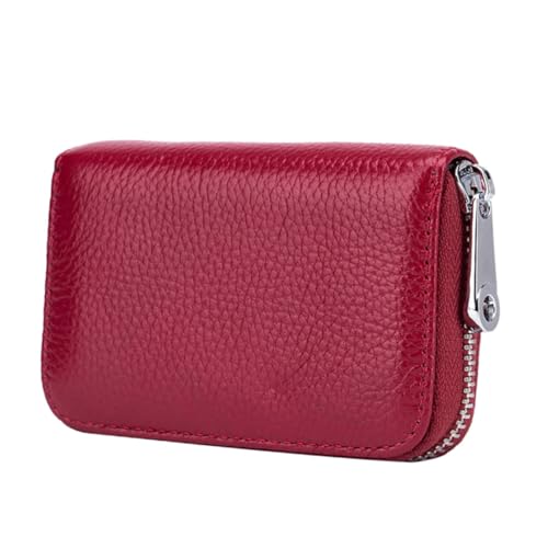 CONGARTENO Elegantes RFID-blockier-Wallet Für Karten Kompaktes Kartenetui Mit Fächern Stilvoll Und Sicher Für Damen Und Herren Weinrot Schützt Vor Datendiebstahl von CONGARTENO