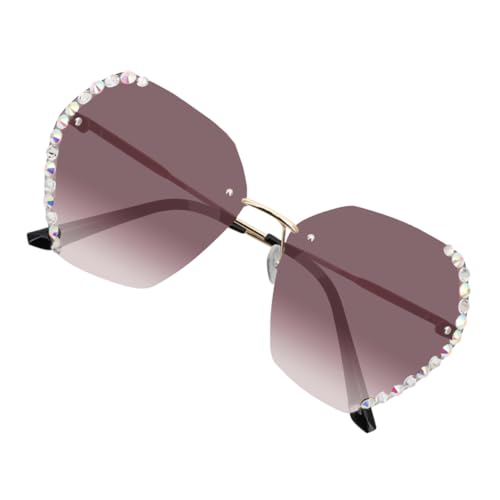 CONGARTENO Randlose Damen Sonnenbrille mit Strasssteinen Kleine Modische Sonnenbrille Uv Schutz Kreative Leichte Eyewear für Party und Alltag Langlebiges Accessoire CONGARTENO Randlose Damen Sonnenbrille mit Strasssteinen Kleine Modische Sonnenbrille Uv Schutz Kreative Leichte Eyewear für Party und Alltag Langlebiges Accessoire von CONGARTENO