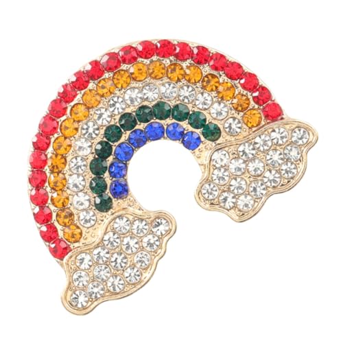 CONGARTENO Regenbogen brosche aus Legierung mit Strass Dekorative Anstecknadel für Kleidung Modische Zarte Brustnadel Geeignet für Partys Hochzeiten und Festliche Anlässe von CONGARTENO