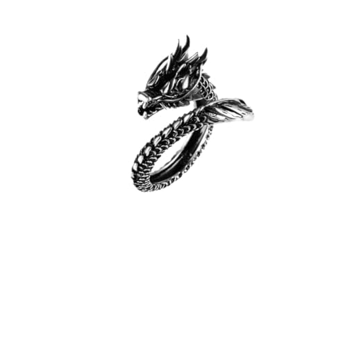 CONGARTENO Retro Herren Ring Drachenmotiv Offener Ethno Schmuck Handdekoration Robust Modisch Komfortabel Für Geburtstag Jubiläum Hochzeit von CONGARTENO