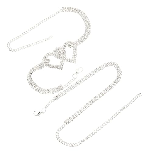 CONGARTENO Rhinestone Fußkettchen Set für Damen Verstellbare Knöchelarmbänder Funkelndes Fußschmuck für Sommer Strand Hochzeiten und Besondere Anlässe von CONGARTENO