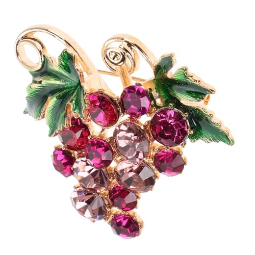 CONGARTENO Rhinestone Trauben Brosche aus Zinklegierung Langlebige Emaille Anstecknadel Multifunktionaler Pullover Schmuck Modischer Lapel Pin für Kleidung Rucksack Hüte Geschenk für Frauen von CONGARTENO