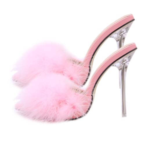 CONGARTENO Romantische Damen High Heel Sandalen mit Spitz Zulaufender Zehenpartie Stabiler Absatz Modisch und Angenehm für Sommerpartys Hochzeit und Büro von CONGARTENO