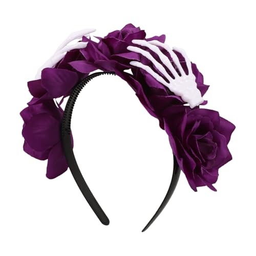 CONGARTENO Cosplay-zubehör Für Frauen Haarband Skelett-blumen-haarreif Für Halloween Kopfschmuck von CONGARTENO