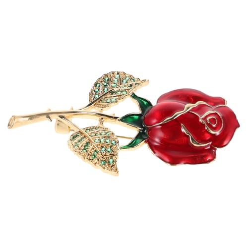 CONGARTENO Blumenbrosche Rosenbrosche Für Damen Mit Strass Schmuck Hautfreundliche Kupfer Brosche Stilvolle Blumen Anstecknadel Für Hochzeit Party Geburtstag von CONGARTENO