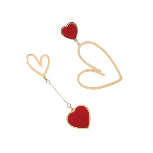CONGARTENO Rote Herz Ohrstecker Damen Valentinstag Modisch Asymmetrisch Festlich Leicht Kombinierbar Für Alltag Und Party Zufällige Farbe Zufällige Farbe von CONGARTENO