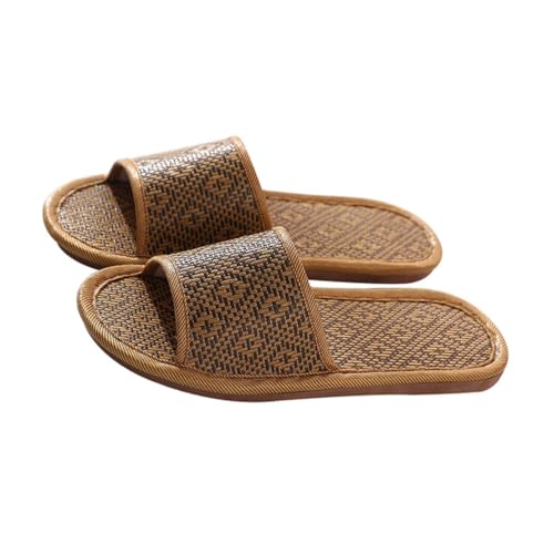 CONGARTENO Rutschfeste Rattanslipper Atmungsaktive Hausschuhe für Damen Herren Indoor Verschleißfest Sicherer Halt für Zuhause Hotel Spa Reise Paargröße Geeignet von CONGARTENO