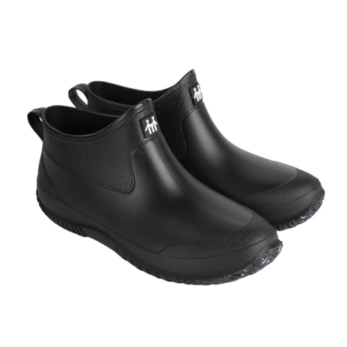 CONGARTENO Rutschfeste Wasserdichte Kurze Arbeitsschuhe aus Strapazierfähigem Kunststoff Leichte Outdoor Schutzschuhe für Herbst und Winter Unisex Schwarz von CONGARTENO