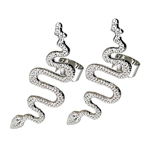 CONGARTENO Schlangen Ohrmanschette Ohrringe für Frauen Clip Punk Ohrschmuck Einzigartiges Design Piercing Silberne Schlange Geschenkidee für Freundin oder von CONGARTENO